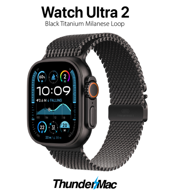 Apple Watch Ultra 2 Black Titanium Milanese Loop